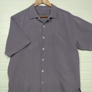 Tommy Bahama men's tropical lavender 100% silk short sleeve button shirt